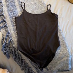 Black scoop neck bodysuit